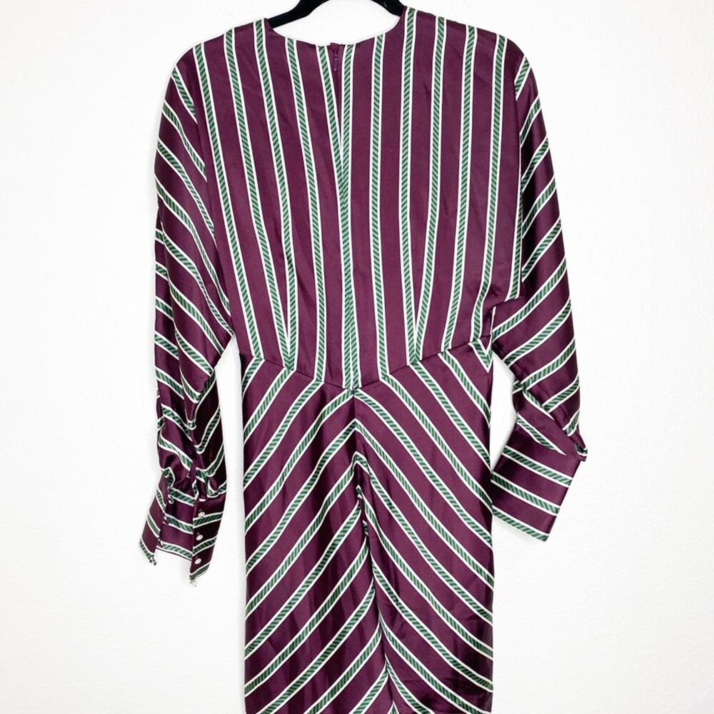 Alexis Striped Tena V Neck Cocktail Dress Small - Picture 9 of 11